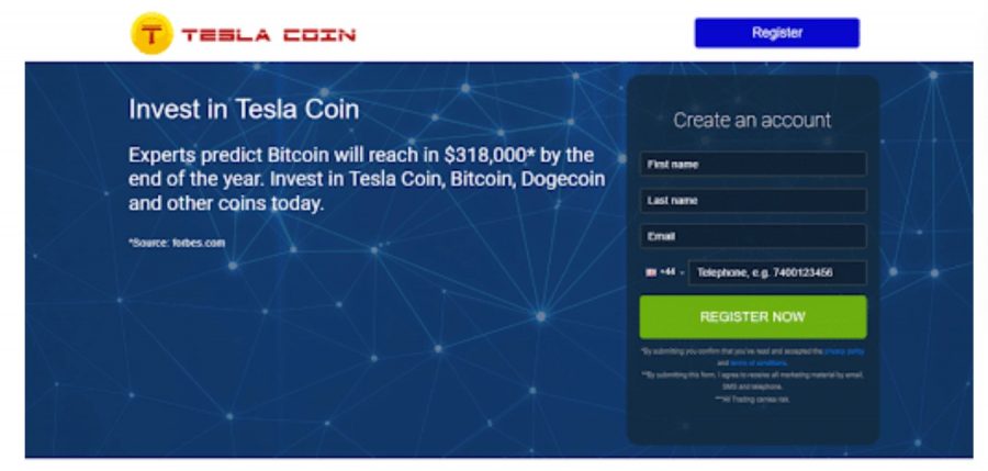 Sign Up for TeslaCoin