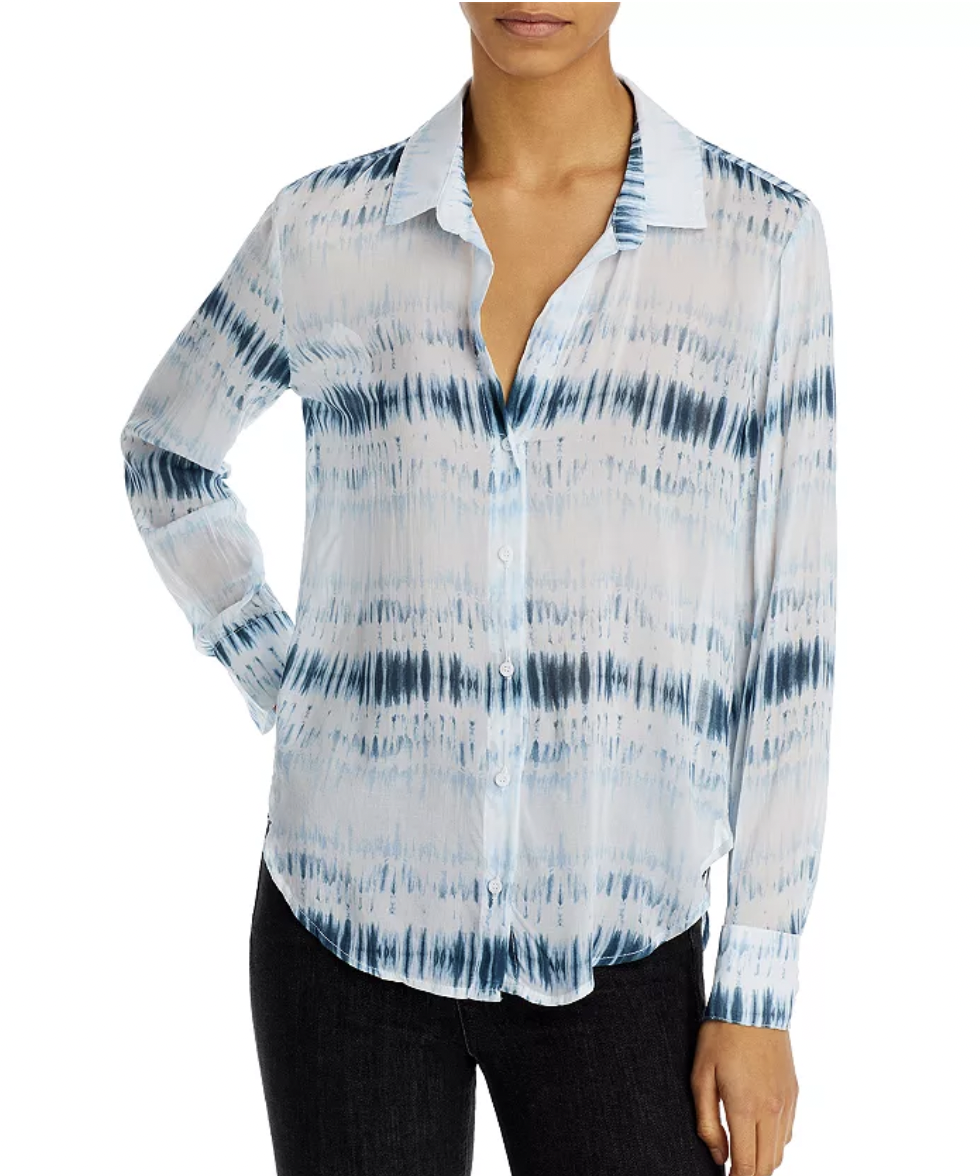 NYDJ tie dye flowy button down shirt
