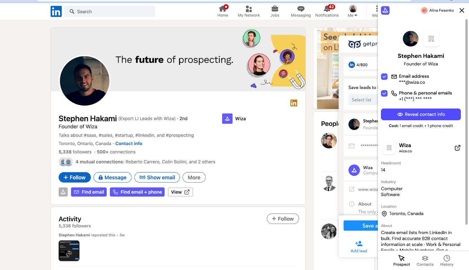 Wiza Linkedin Extension
