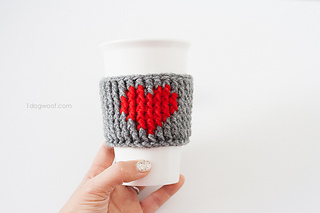 cup cozy with colorwork heart