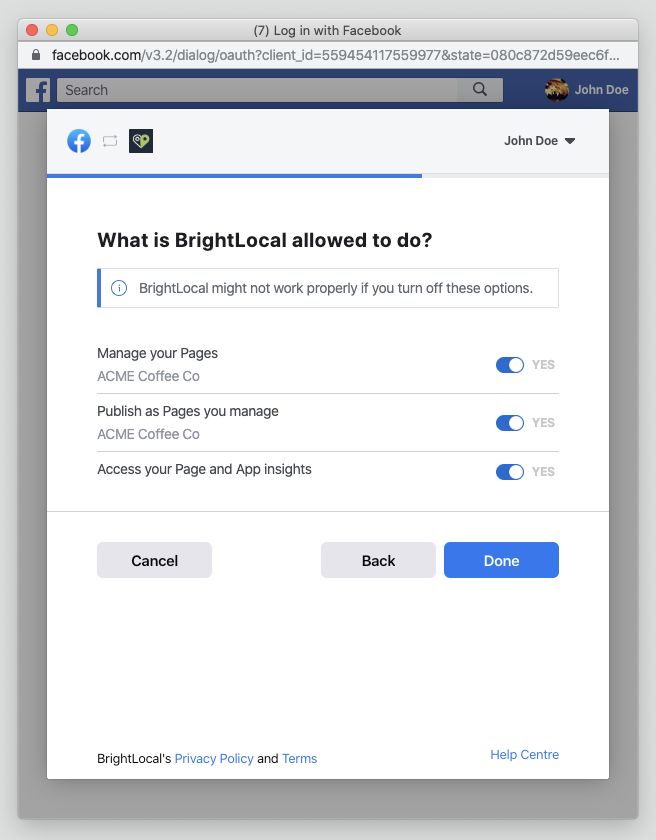 can you connect business instagram to personal facebook