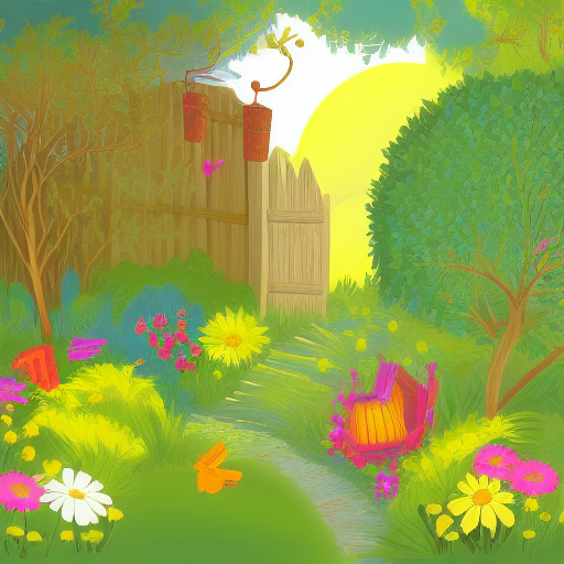 The gate leading to the secret garden, part of a children's story generated by AI.