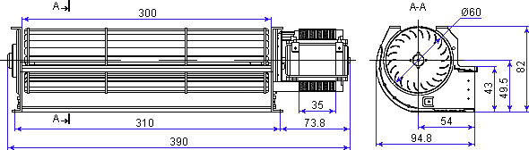 размеры вентилятора JQF25.60.300R