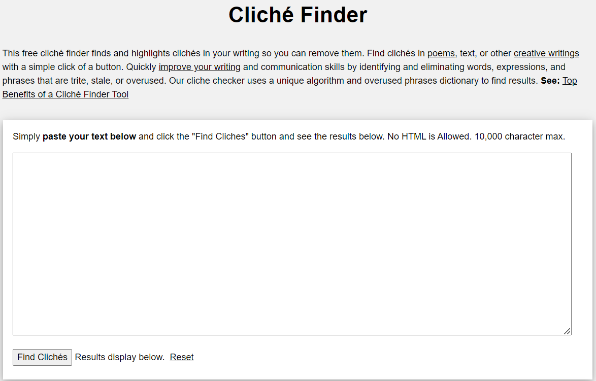 Best content writing tools-Cliche Finder