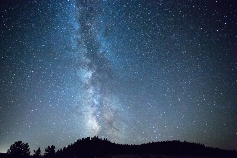 Milky Way galazy and stars over Rimrock Ranch at a summer Star Party. Photo: John Williams.