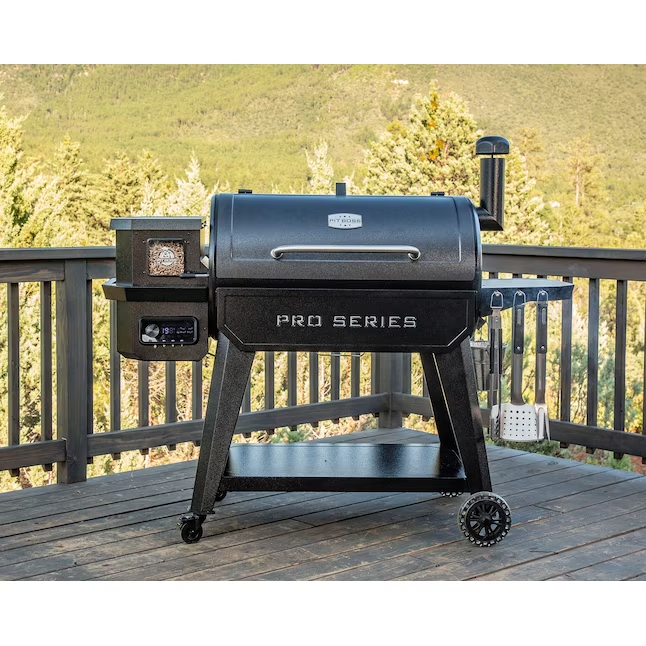 a grill on a deck