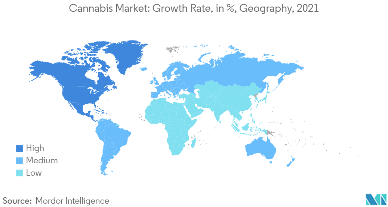 A graph of the world showing the Cannabis market growth.