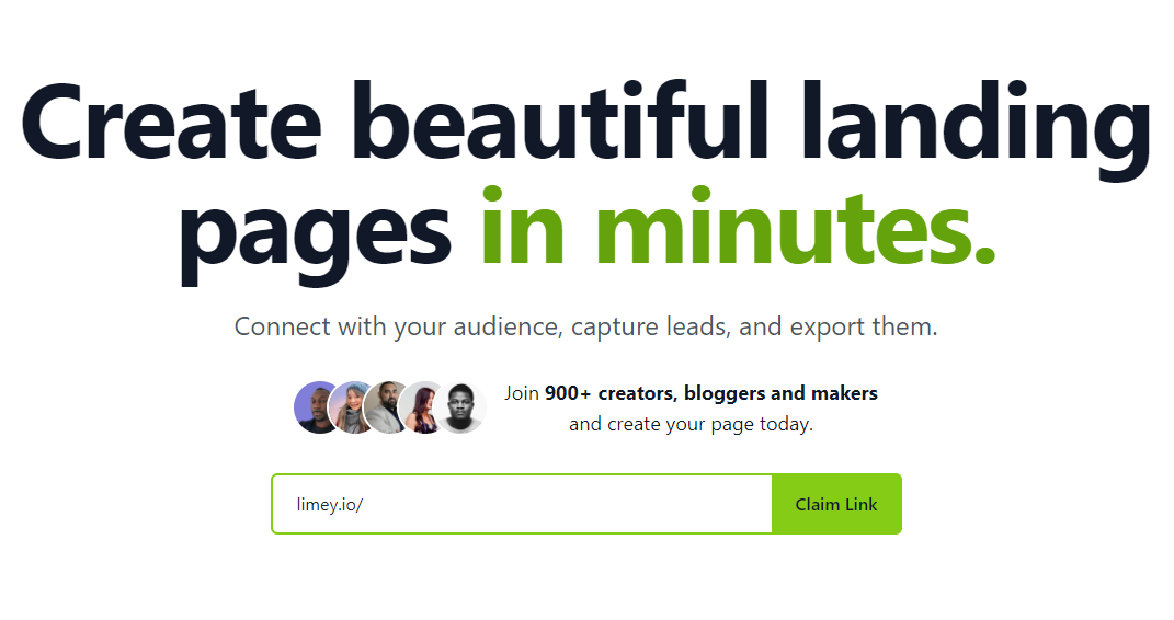 create beautiful landing pages in minutes - limey's home page