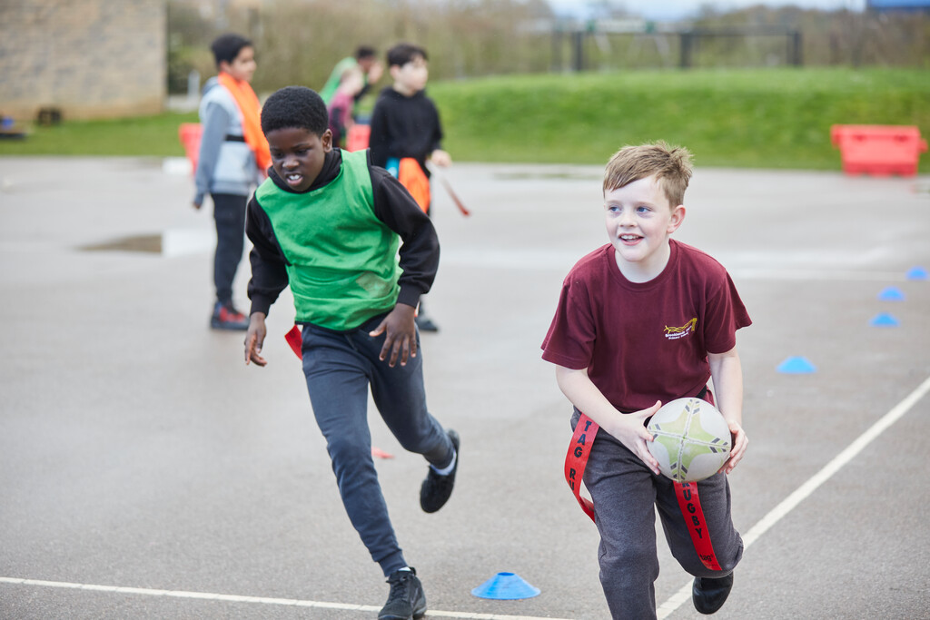 Tag-rugby is a fun and challenging outdoor sport.