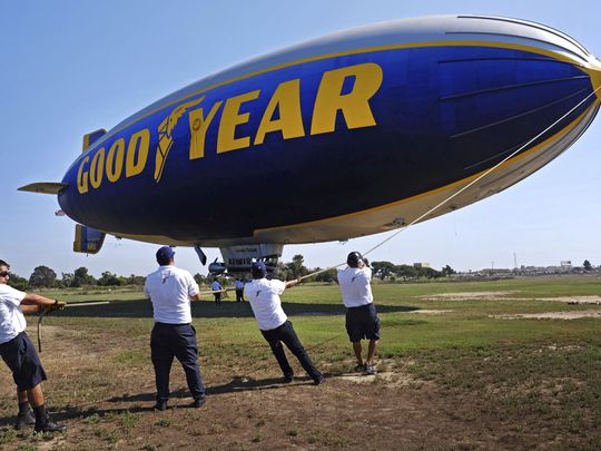 Goodyear Tire & Rubber officials say their famous blimps "are not currently affected by the helium shortage."