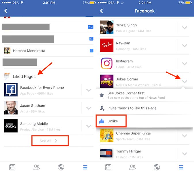 How to See Liked Pages on Facebook app android and iPhone