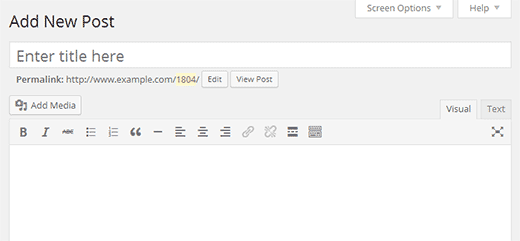 Editor visual do WordPress