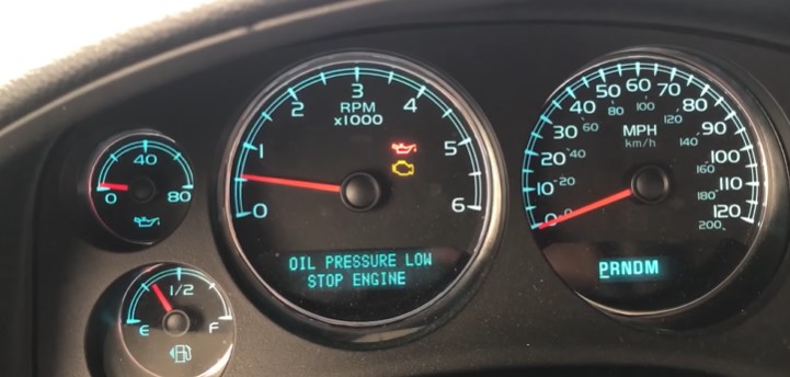 oil pressure low stop engine chevy silverado