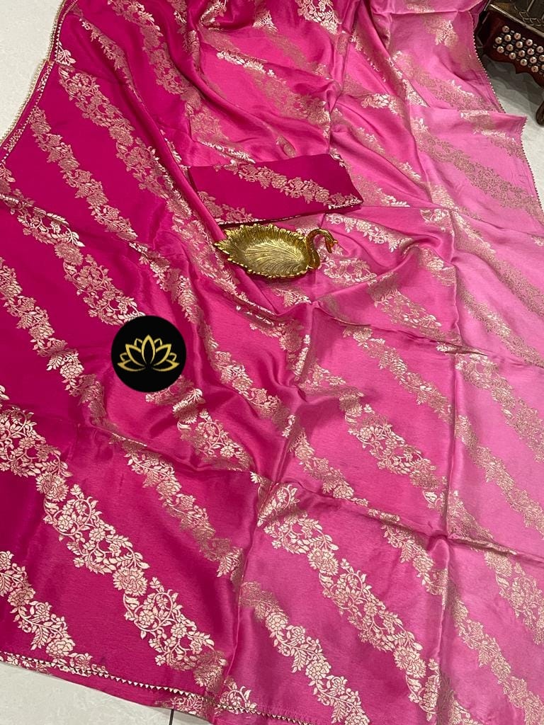 Banaras pure Moonga crep silk allover weaving motifs saree.