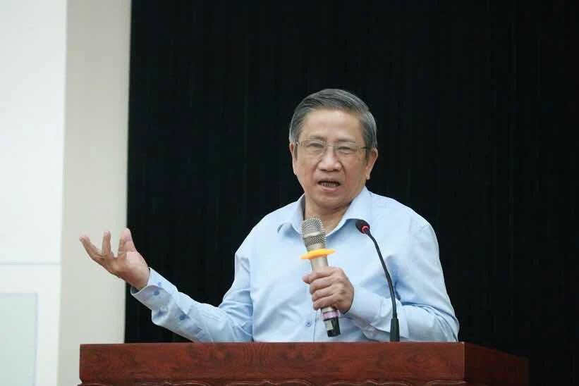 GS Nguyễn Minh Thuyết, Tổng chủ biên chương trình giáo dục phổ thông mới. Ảnh: Thanh Hùng. 
