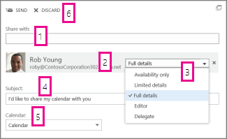 Share Calendar in Office Web App