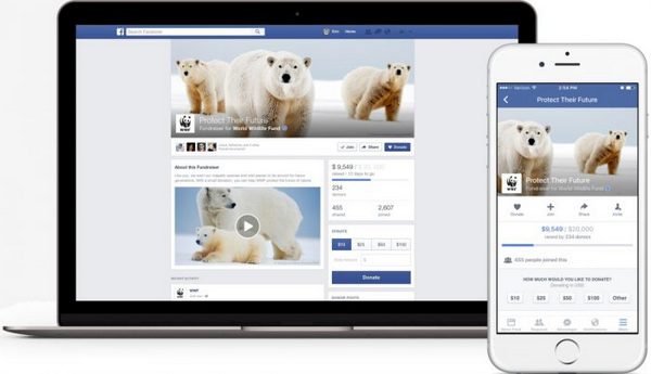 Совсем недавно Facebook принял участие в крупном благотворительном сборе средств