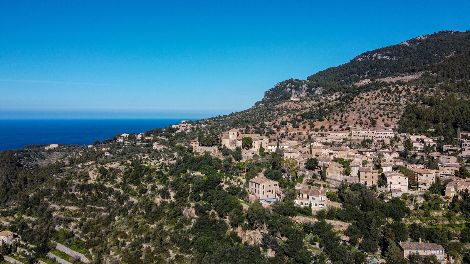 A Panoramic View of Deia Village