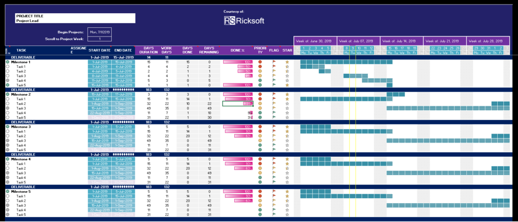 gantt chart excel templates