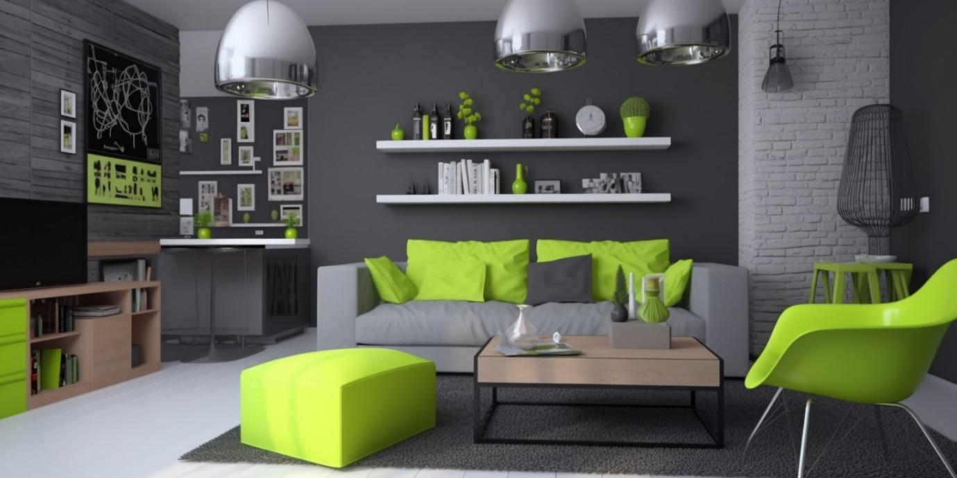 Vert lime et gris intérieure