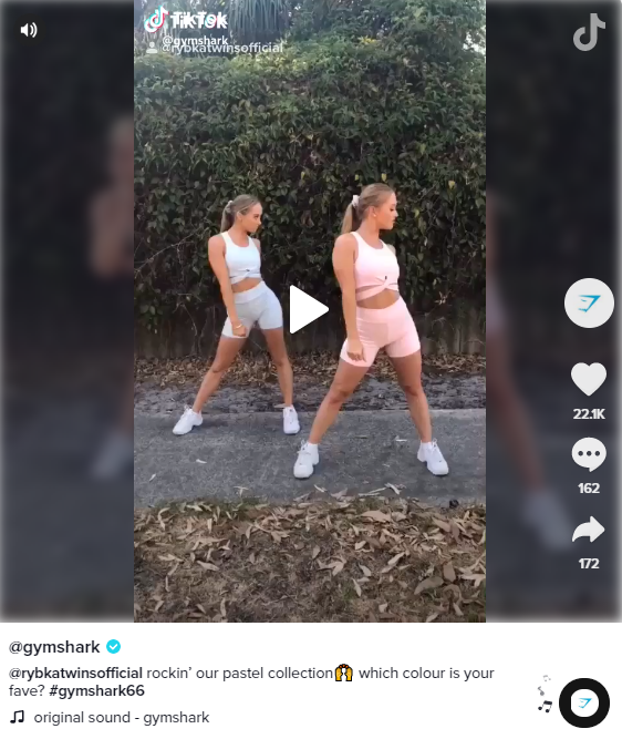 Gymshark TikTok campaign with influencers