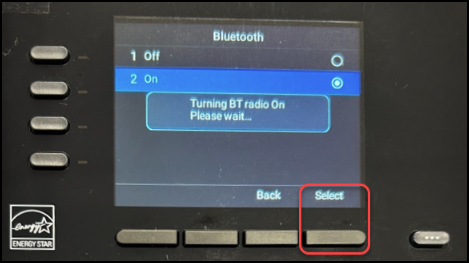 Turning Bluetooth on message