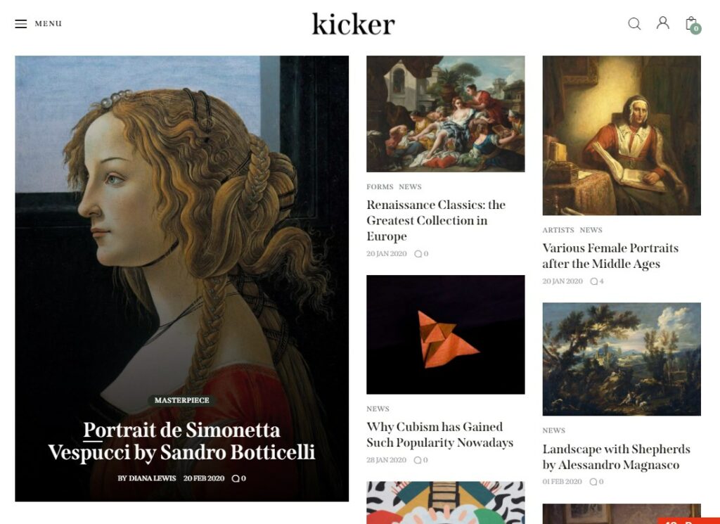 Kicker |  Tema de WordPress para revista de blog multipropósito
