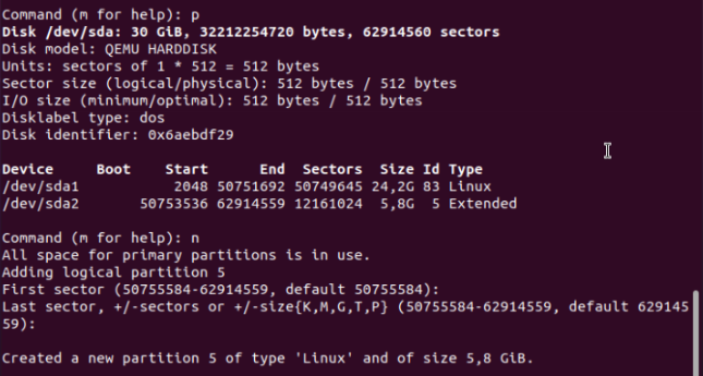 fdisk command in Linux