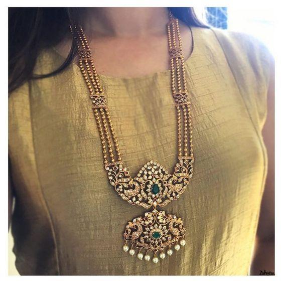 Long Gold Necklace online | Bridal Necklace | Ethnic necklace 