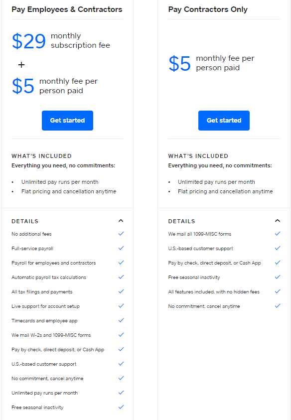 pricing for square