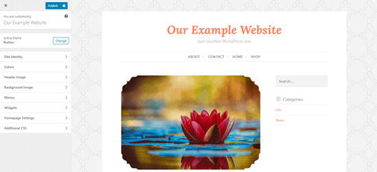 O personalizador de temas no WordPress