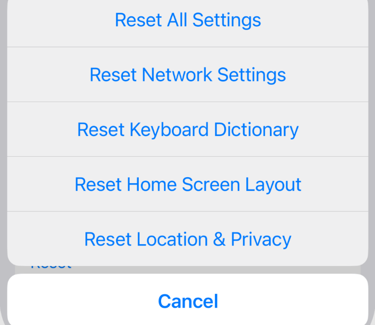 Resetting the Network Settings on iPhone
