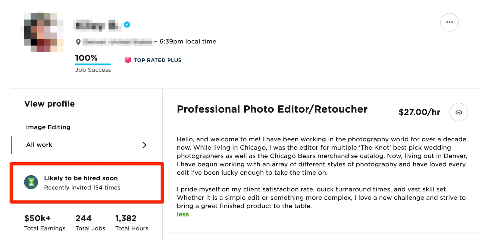 Upwork professional overview