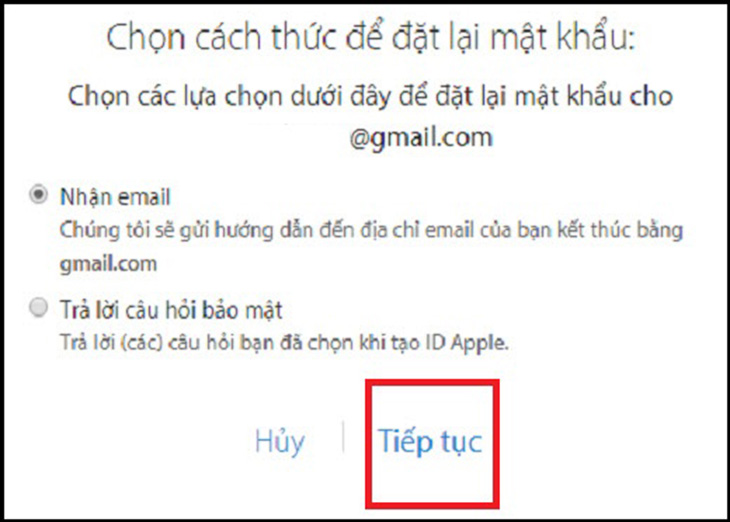 Cách lấy lại mật khẩu icloud như thế nào ?