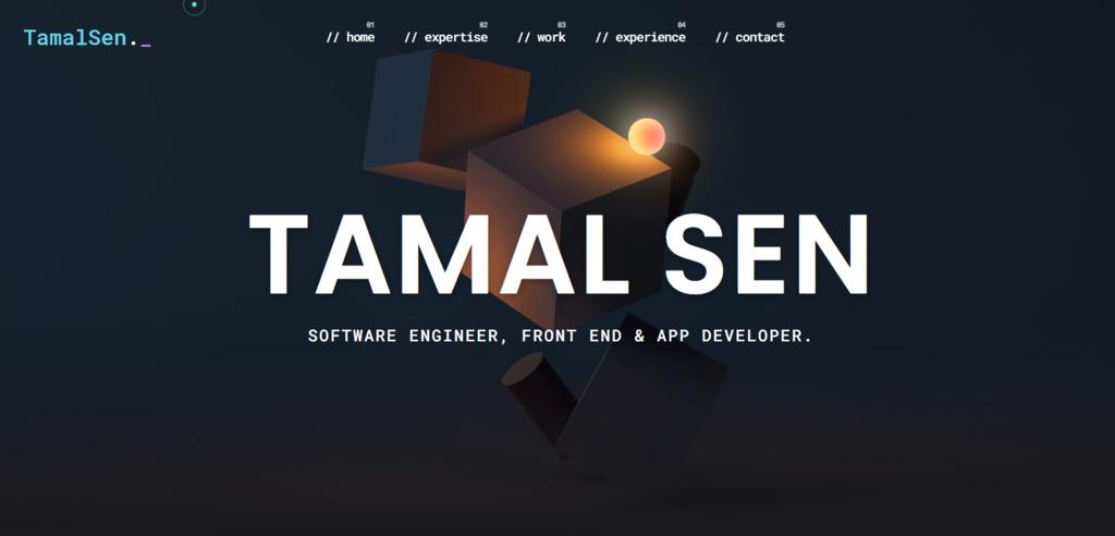 Site web du portfolio de Tamal Sen, ingénieur logiciel