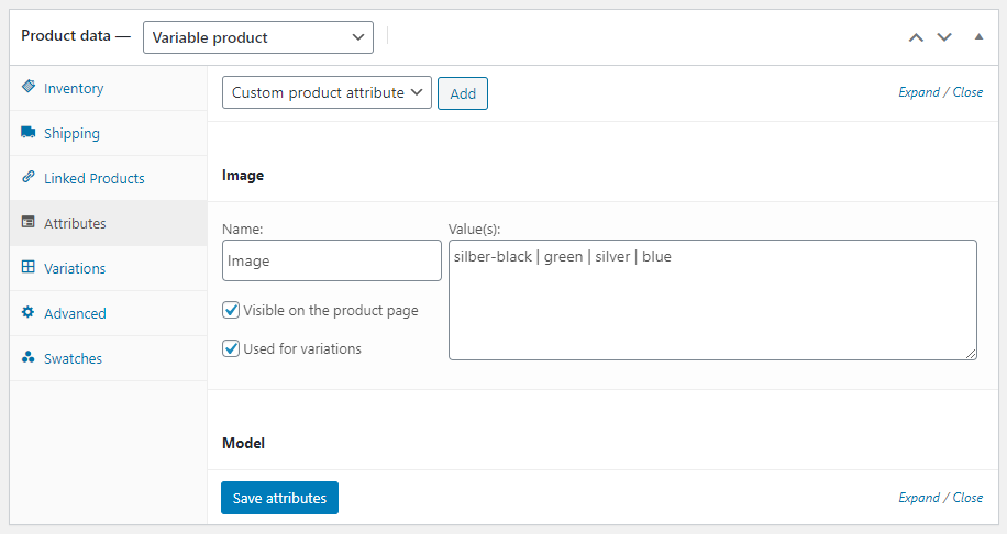 WooCommerce image attribute