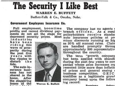 Dès 1951, Warren Buffet donnait quotidiennement des conseils d’investissement 