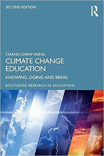 A book cover that says climate change education