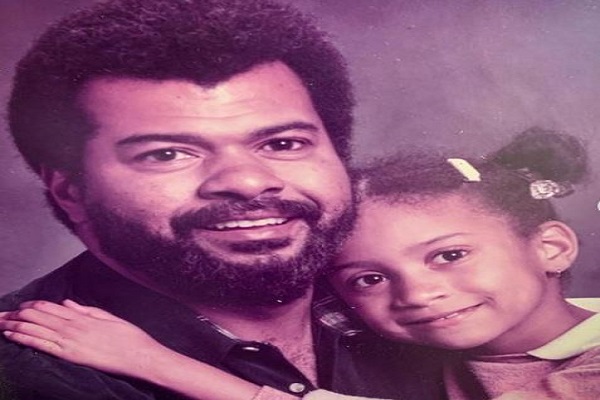 Tracie Thoms during her childhood with her father, Donald H. Thoms
