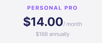 PERSONAL PRO (Annually Pay: $11.67/month, $140 annually)
