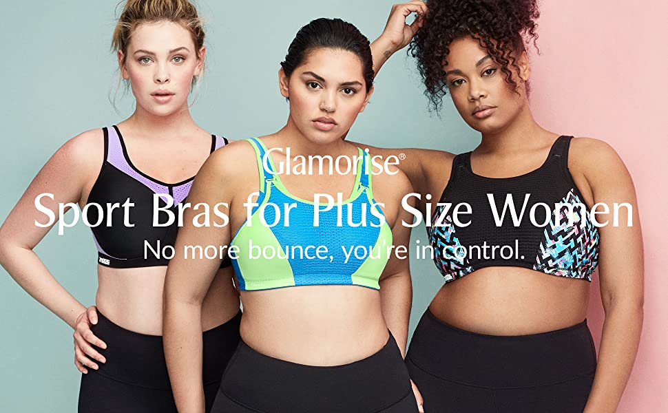 glamorise sport bras for plus size women elite performance bounce control lady hiit workout sweat