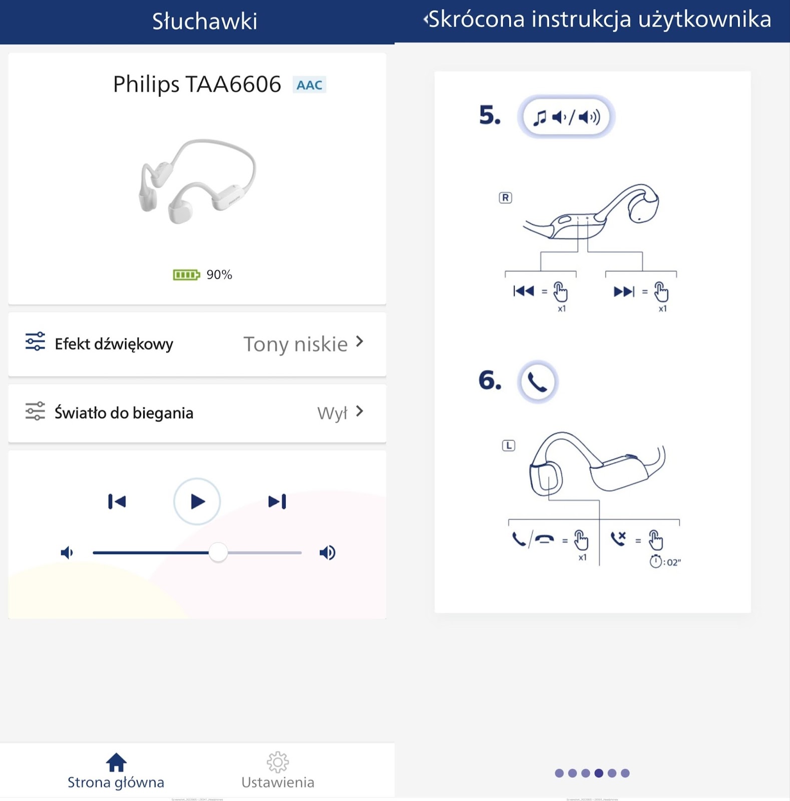 Aplikacja Philips Headphones
