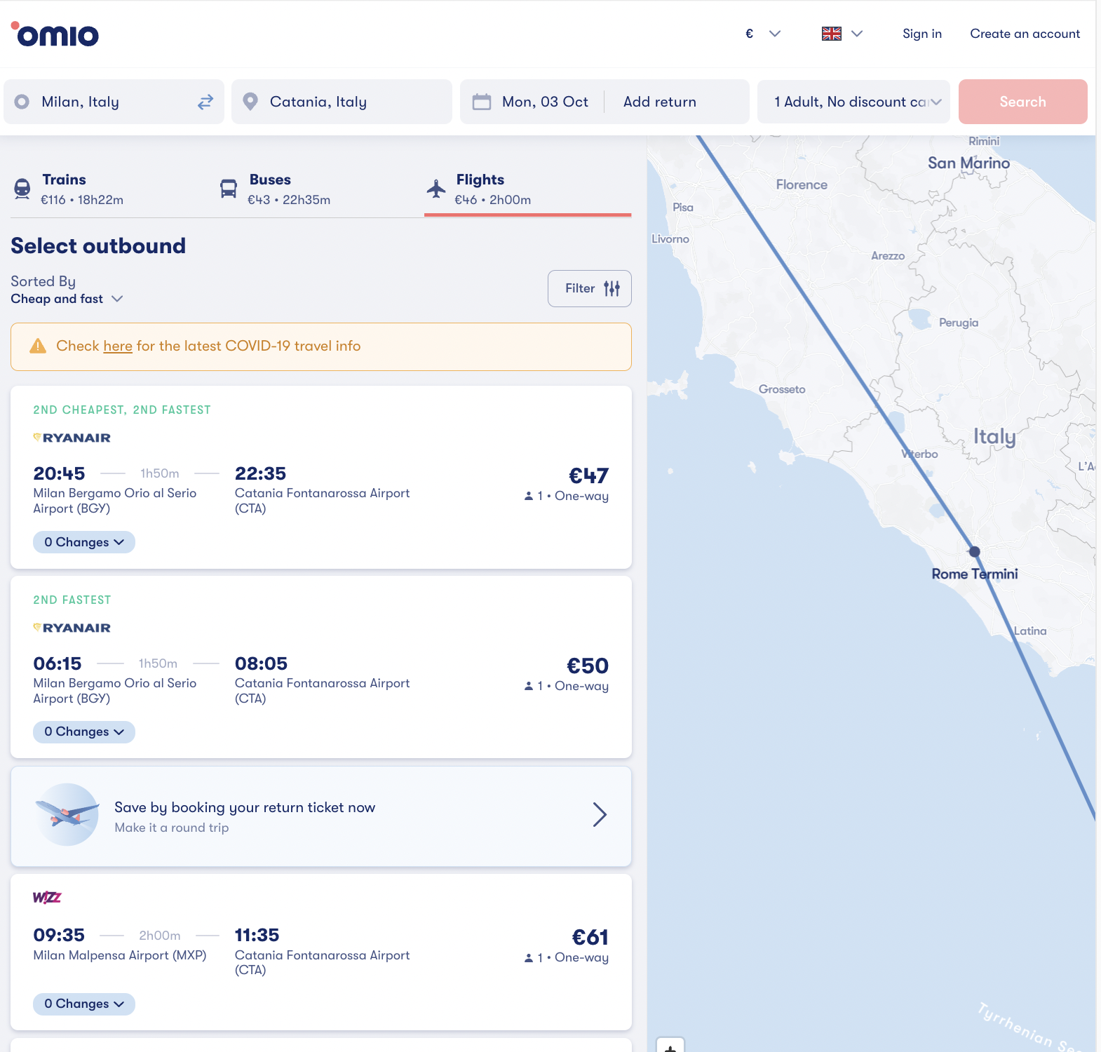 Omio Review - Trip Planning and Booking for Trains, Buses and Flights