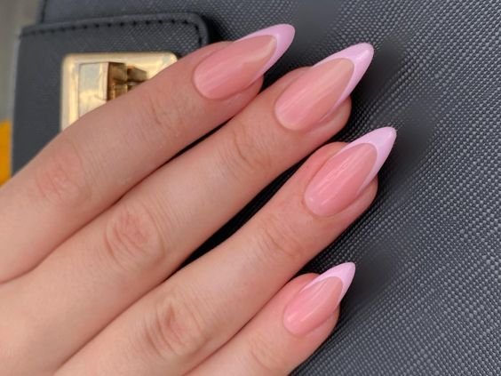 Another look at the almond french nail design