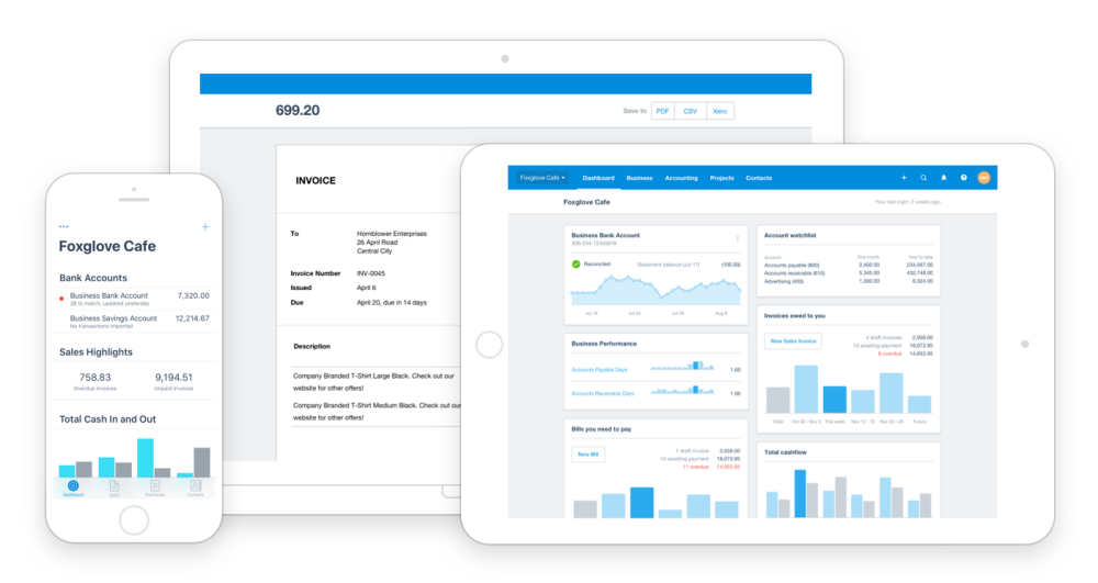 Xero accounting screenshot