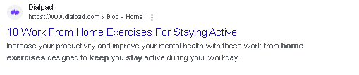 Blog- Example of a Meta Description 3: 