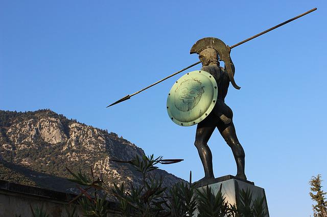 Spartan symbol is one of the monuments that points to Sparta which is one of Greece's historical remains
