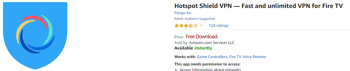 Hotspot Shield free vpn on firestick