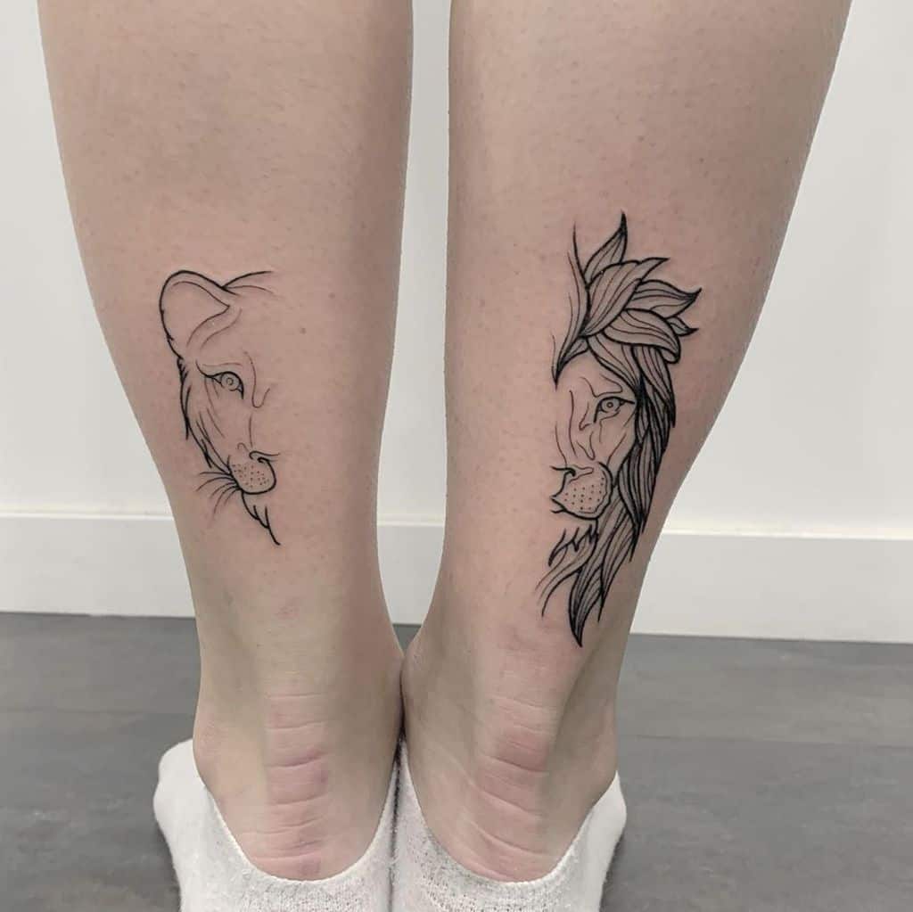 ลายสักเส้นสวยขา