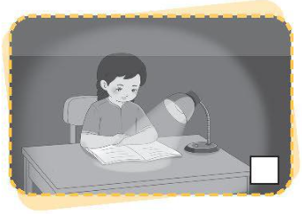 A child sitting at a desk with a lamp

Description automatically generated